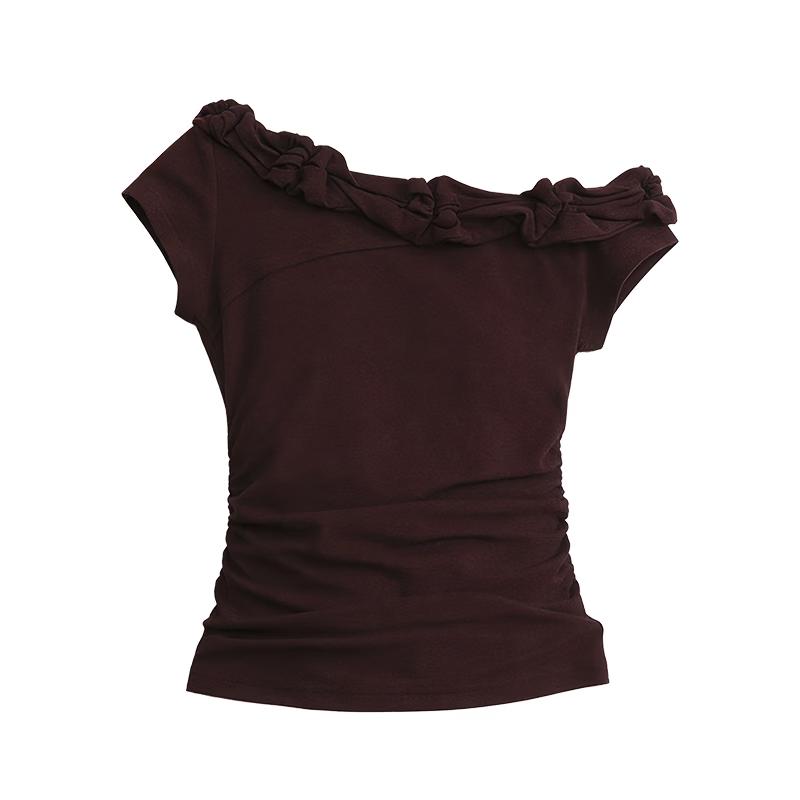 GREEN BELT Women s Slim-Fit Lyocell Blend Asymmetrical Short Sleeve Tee XS