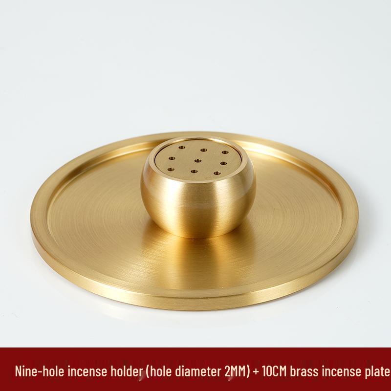 Nine-Hole Zen Brass Incense Holder - Ash-Free & Multi-Hole Mini Burner