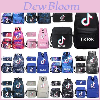 Tok 3pcsset Tik Blue Galaxy Backpack Schoolbag Shoulderbag Pencilbag Women Kids