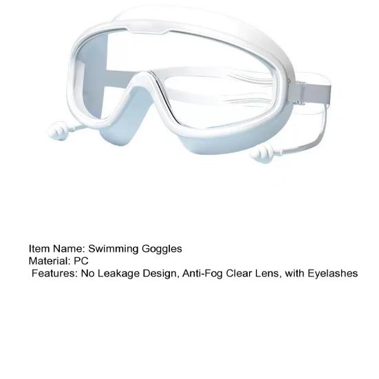 Children Swim Goggles with Earplugs Waterproof No Leakage Anti-Fog UV Protection Boys Girls Wide View Goggles Diving Snorkeling Equipment