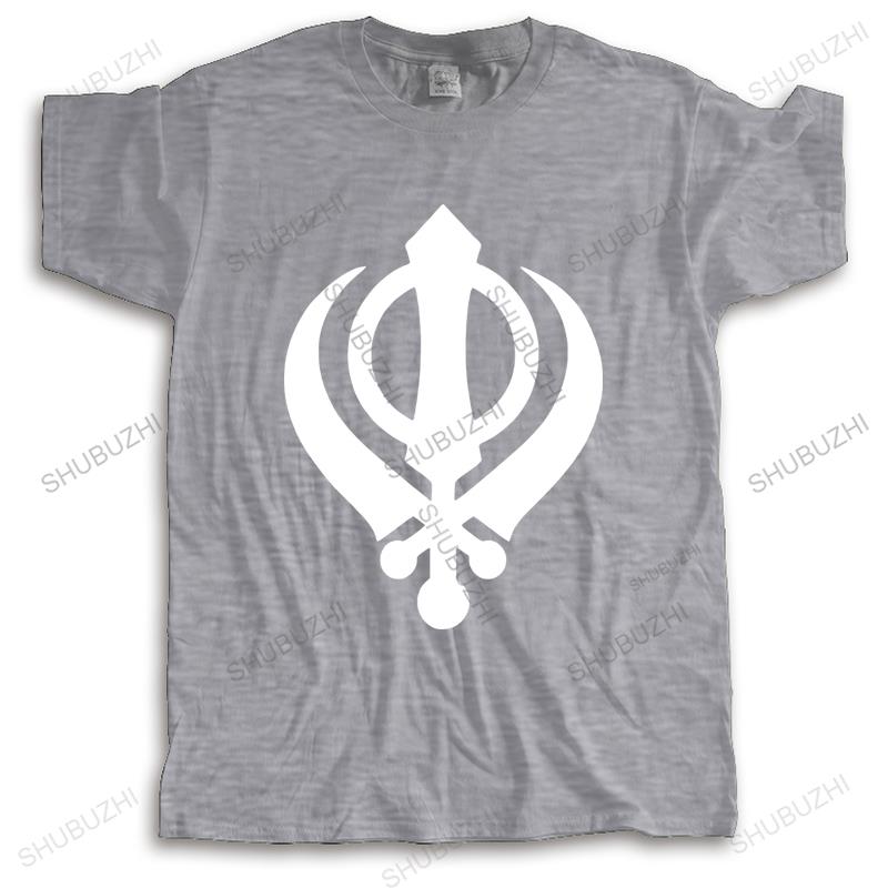 Hot sale Unisex brand summer t shirt vintage Sikh Khanda Symbol India Punjabi Sikhism Culture Unisex Teeshirt cotton short sleeve