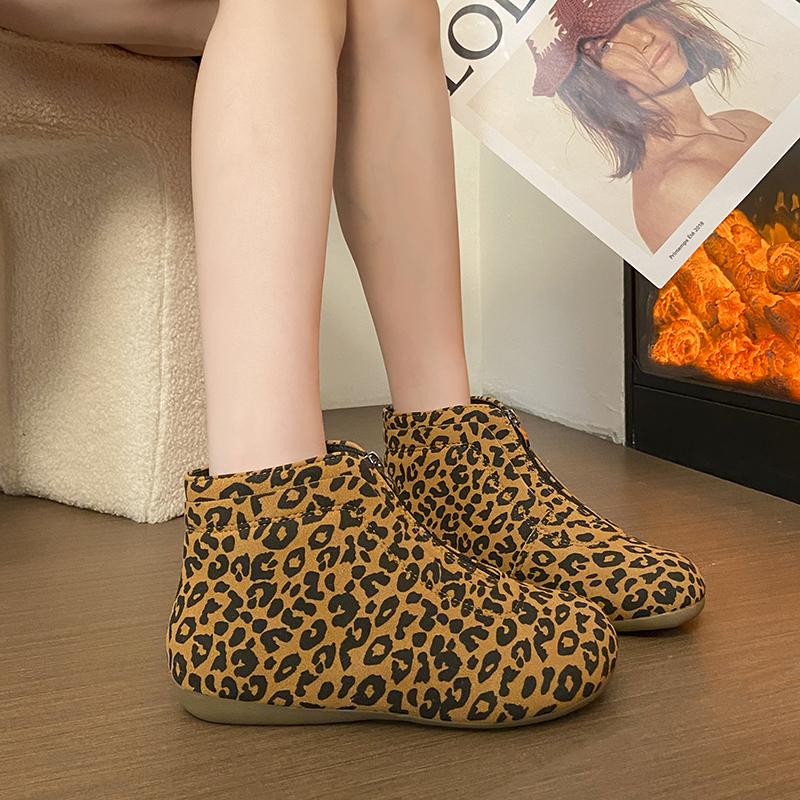 Retro Lässige Stiefeletten mit weicher Sohle Damen 2025 Herbst und Winter Neu Verschleißfester Blockabsatz Rutschfest Bequeme Nude-Stiefel