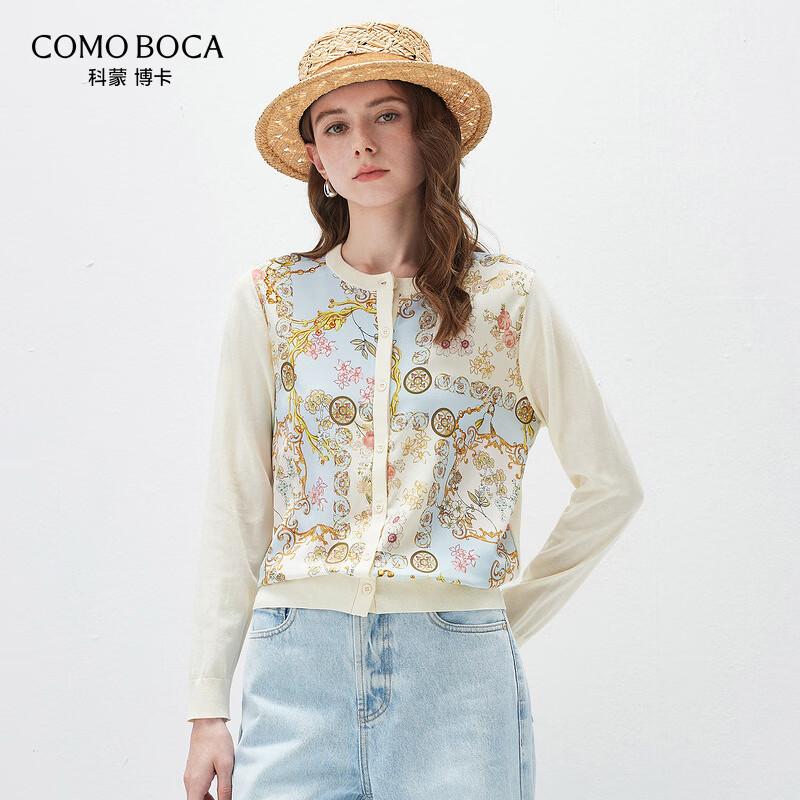 COMON BOKA 2026 S/S Women s Mulberry Silk Long Sleeve Printed Knit Cardigan 2XL