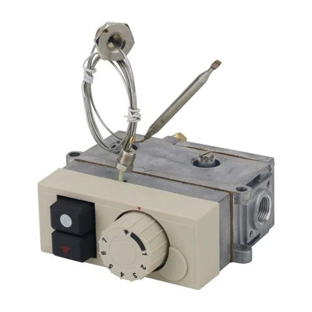 Gas Valve 0085AQ0287 Thermostatic Type for Commercial Kitchen Use 120-200C Rp1/2 Rp3/8 Inlet M4X7 Flange Mounting