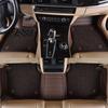 Custom Leather Striped Double-Layer Car Floor Mats with Full Surround Protection