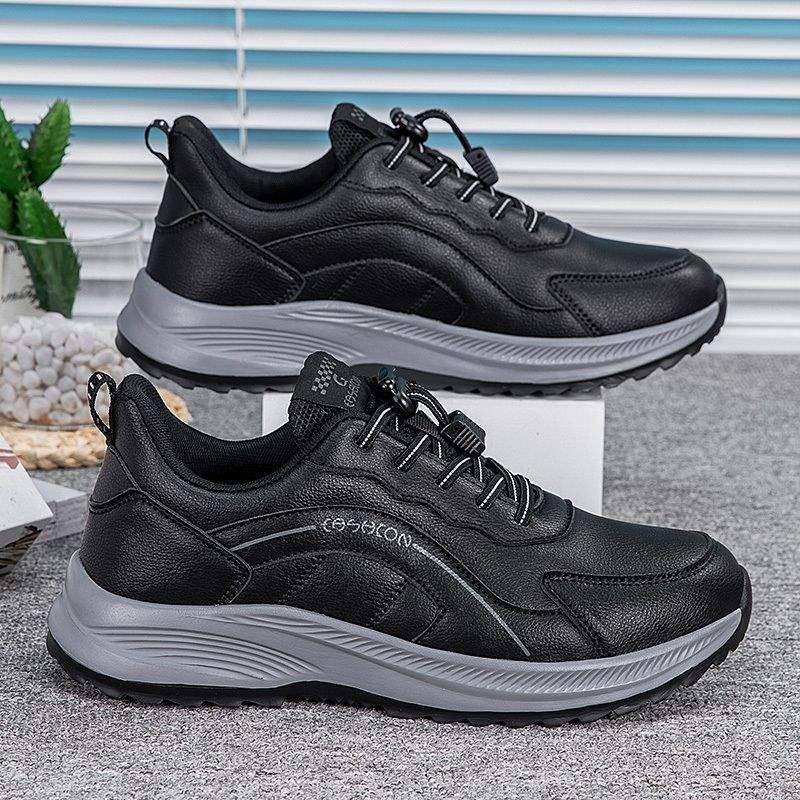 Luxury Elaine men's waterproof and non-slip father shoes leather travel shoes in the elderly walking shoes casual sports shoes autumn