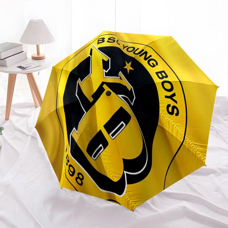 BSC Young Boys pattern, automatic folding umbrella, portable and foldable design, 8 ribs, a Christmas or birthday gift.