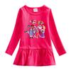 Korean Spring & Autumn Girls' Cartoon Long Sleeve Mesh Princess Dress, 2026