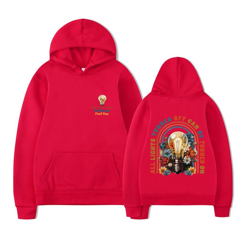 Don'T Let This Darkness Fool You Printed Hoodie Plus Size Loose Sweater Men
