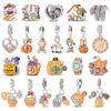 Popular Copper Coiled Snake Beads & Romantic Giraffe Dangle Charm Fits Bracelet Necklace Cute Orange Pendant Gift