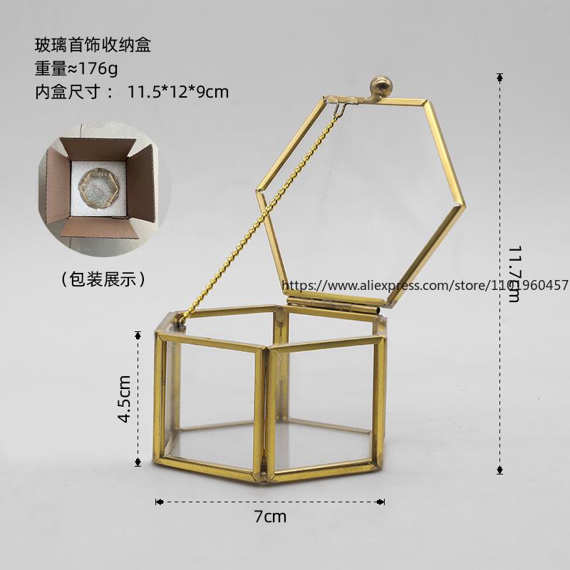 Nordic in Minimalist Glass Storage Jewelry Tray European Retro Mini Glass Jewelry Box Display Decoration Ornaments