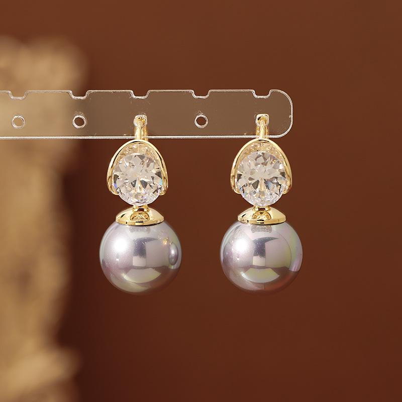 2025 Exquisite Zircon Pearl Stud Earrings: Light Luxury & Chic Design