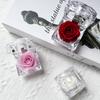 Preserved Rose Jewelry Box Acrylic Transparent Eternal Flower Case Valentine's Day Gift Box for Ring Necklace Proposal Jewelry