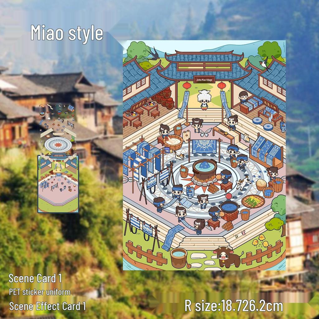 3D Large-Scale Scenery Sticker: DIY Visual Stacking Miniature Scene, No Cutting Needed