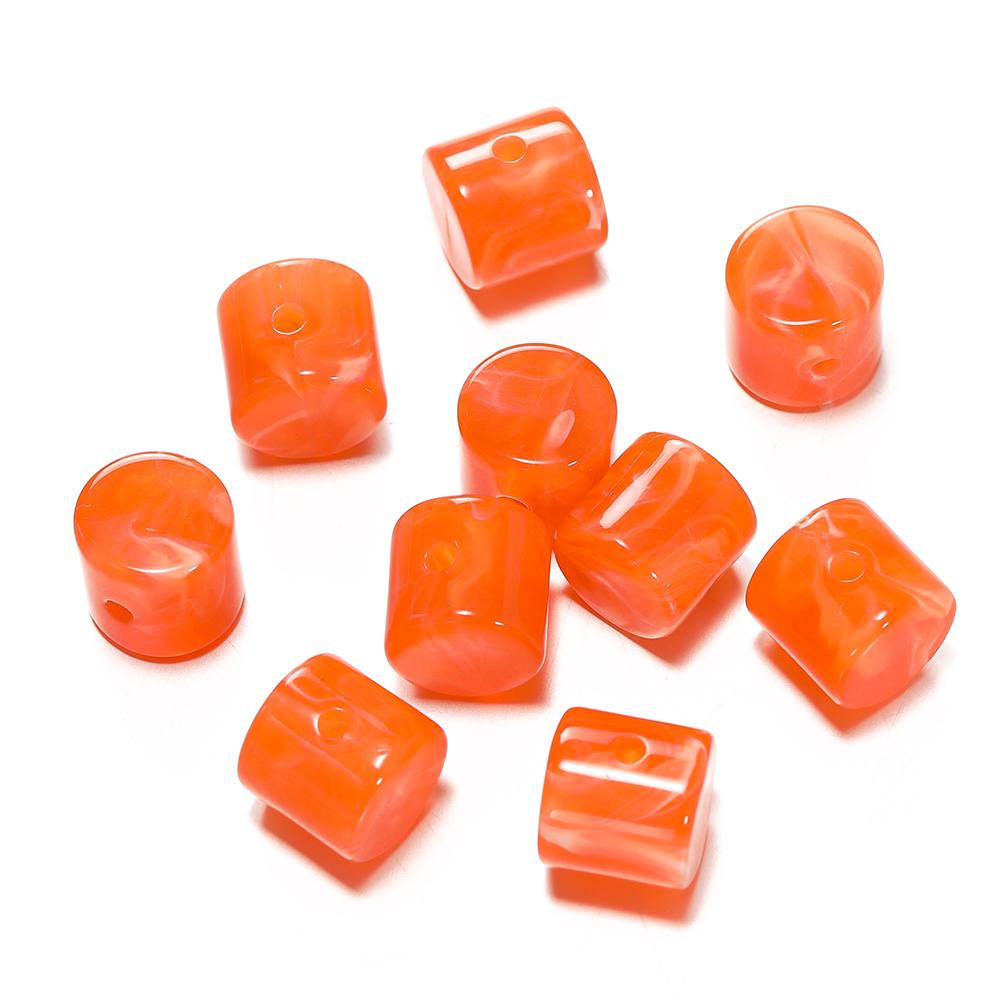 10 Stück 11,5x12mm Zylindrische Perlen Acryl Imitation Stein Lose Abstandshalterperlen für DIY Armband Halskette Schmuckherstellung Zubehör