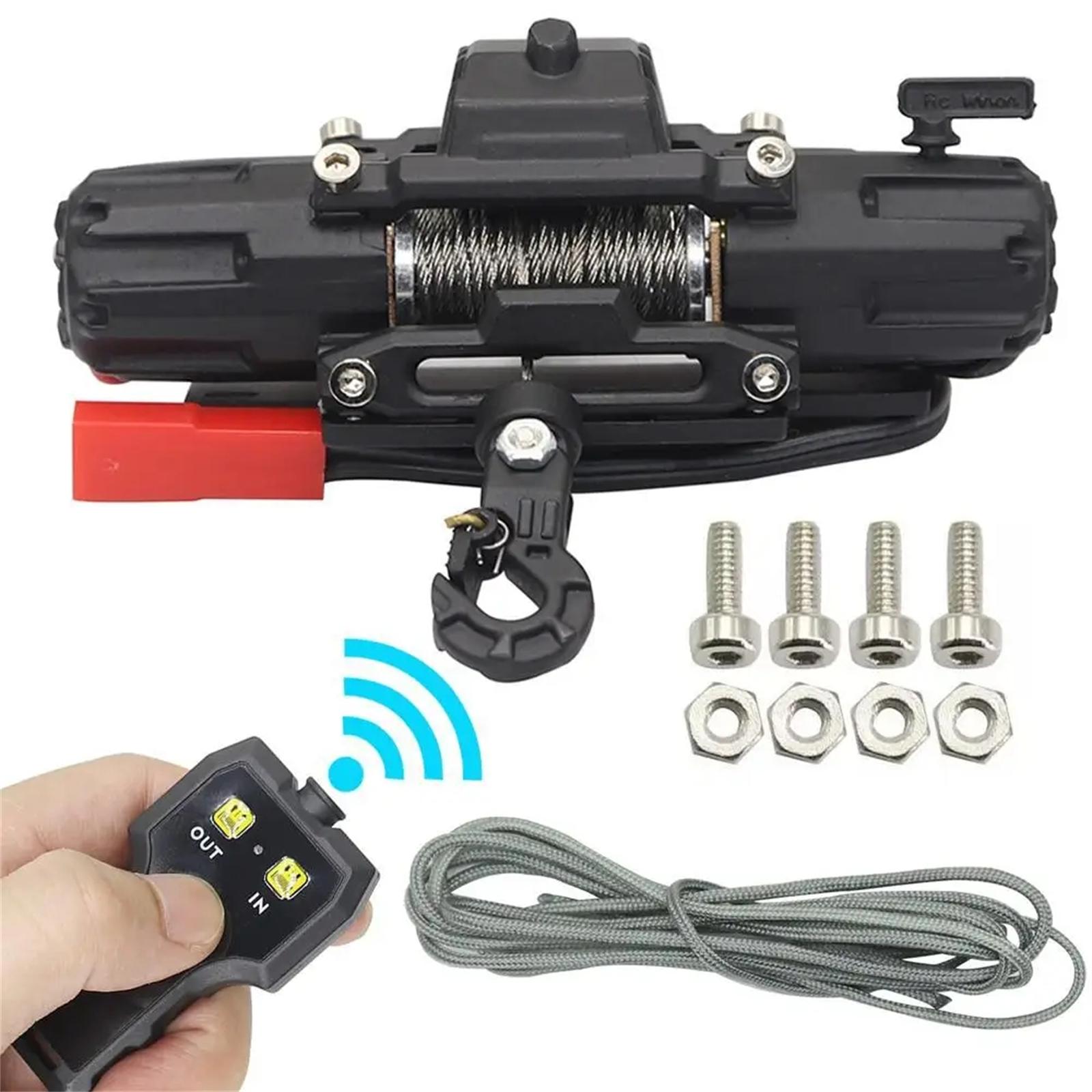 

RCGOFOLLOW Лебідка RC Автомобільна частина Лебідка RC для 1/10 Axial SCX10 90046 D90 TRX4 TF2 CC01 Capra Crawler RC Upgrade Part
