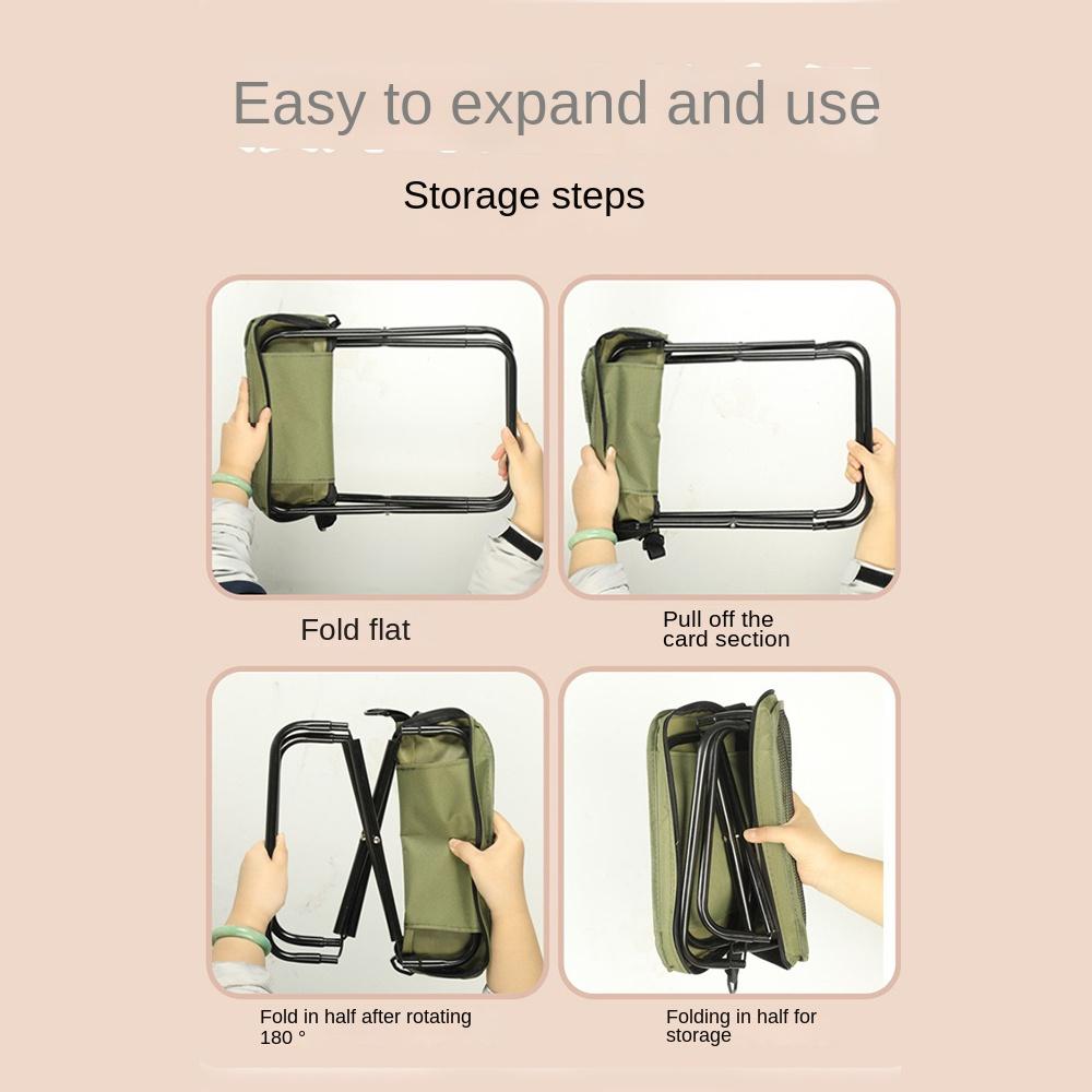 Wear-resistant Folding Backpack Stool Sturdy Pencil Case Stool Sports Folding Chair  Hiking