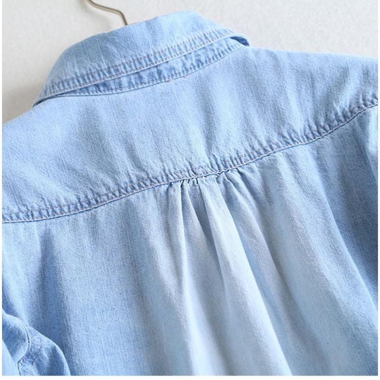 Fashionable Shirt Women Mid Length Cotton Korean Style Loose Fit Long Sleeve Blouse Spring Autumn Outerwear