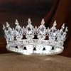 Barock Kristall Runde Diadem und Kronen Stirnband für Damen Party Abschlussball Diadem Braut Hochzeit Haar Accessoires Schmuck Krone Diadem