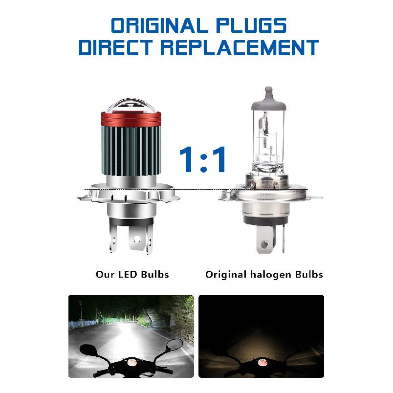 1PC 144SMD H4 P15D BA20D Motorcycle Headlight Bulbs White 12v LED Headlamp Fog Light Spotlight Play and Plug