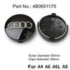 For Audi B5 Hub Caps Hot For Audi 4pcs 60/ 61/68/69mm Audi wheel hub center cover wheel badge is suitable for Audi TT RS A3A4A5A7A8S5 S6