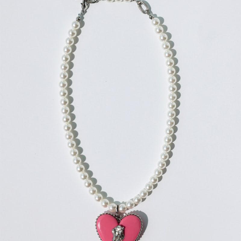 VERRYTASTE Heart Pendant Pearl Necklace - Pink