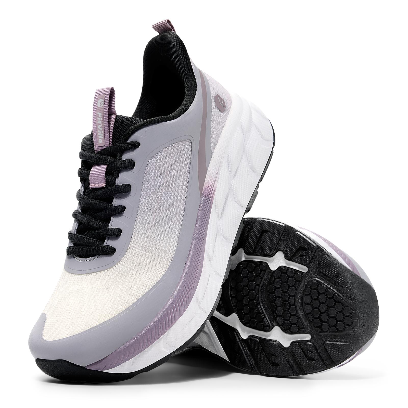 Fitville Wijde Sportschoenen voor Dames Lichtgewicht Wandelschoenen Hardloopschoenen voor Dames Casual Sneakers Ademend Ondersteuning van de Voetboog Orthopedisch 39