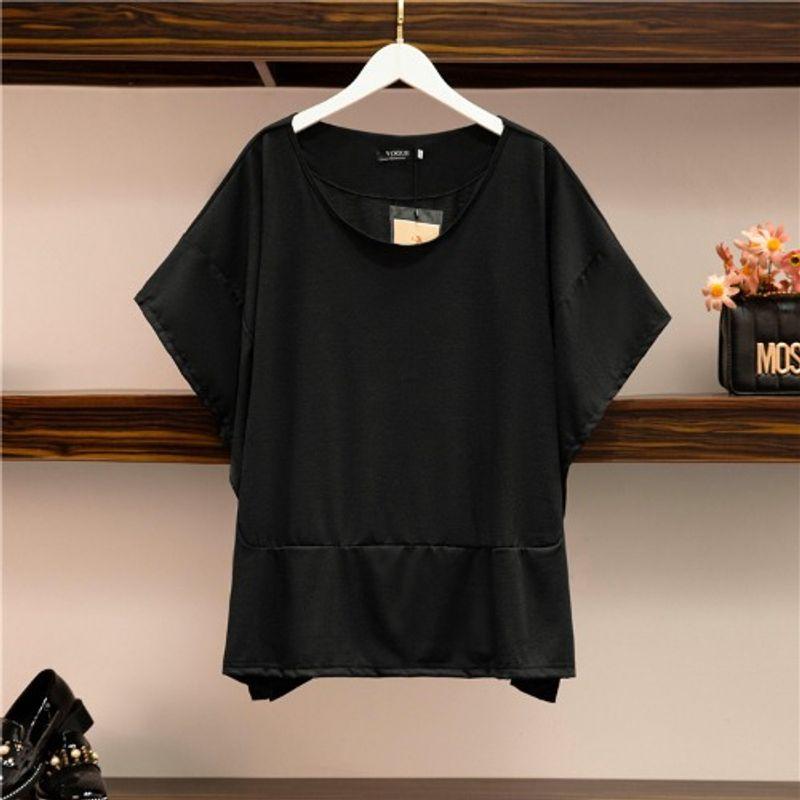 

Stylish Extra Large Loose Short Sleeve T-shirt Black 2XL