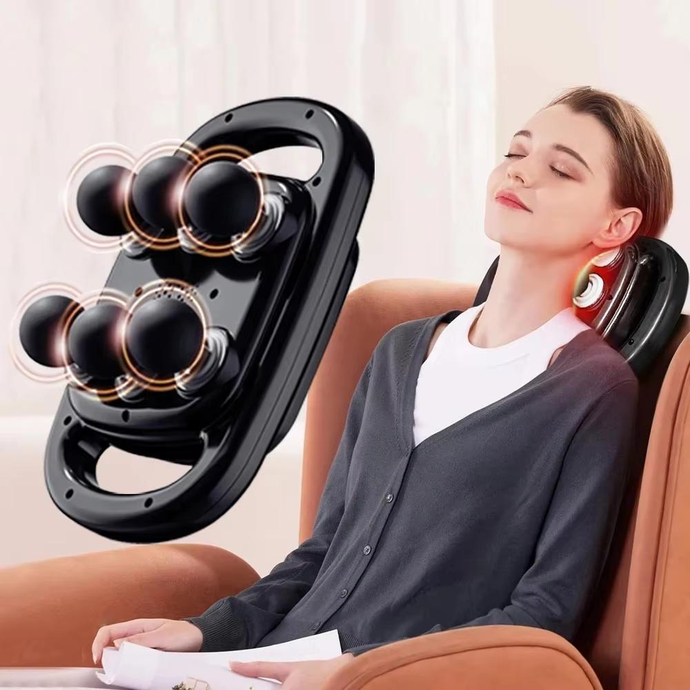 Fascia Gun Massager Six-head Fascia Gun Massager For Back Waist Legs Body Shoulder High Frequency Professional Muscle Relaxation
