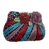 Diamonds White Clear Women Evening Bag Luxury Flower  Rhinestone Clutches Crystal Handbag 32 Colors Wedding Bridal Party Purses