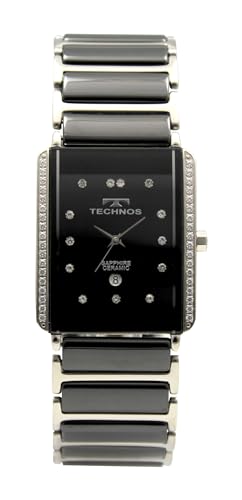 Technos T9C09TB Men's Ceramic Date Watch, Black
