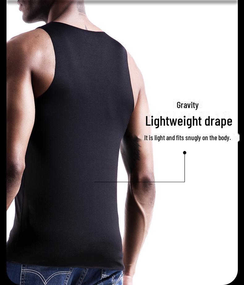 Men's Ice Silk Breathable Round Neck Slim Fit Sports Vest Underwear
