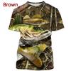 Summer Men's Short Sleeve 3D Printed Fish Hunting Pattern Design T-shirt Special T-shirt