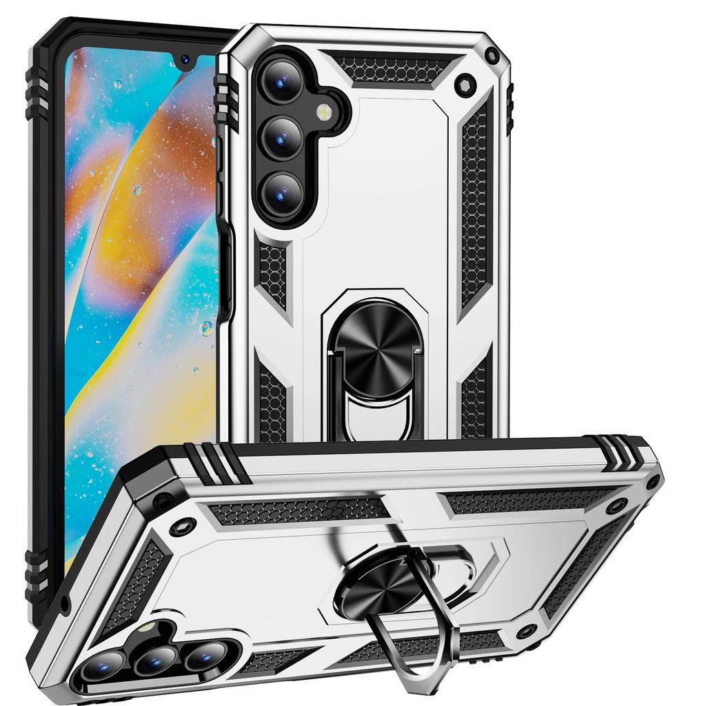 For Samsung Shockproof Armor Phone Case A15 A35 A55 A05S A14 A13 A24 A34 A54 Bumper Silicone Phone Finger Ring Holder Back Cover