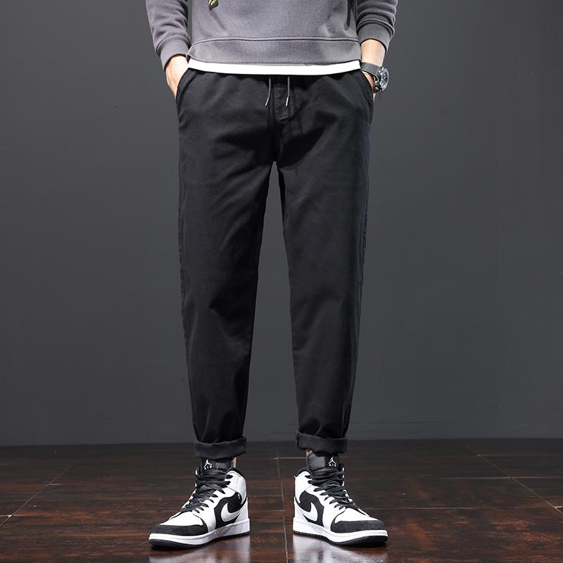Мужские брюки Хлопок Повседневные Эластичные Мужские брюки Мужчина Длинные Прямые Высокое Качество Большой Размер Брючный костюм 29