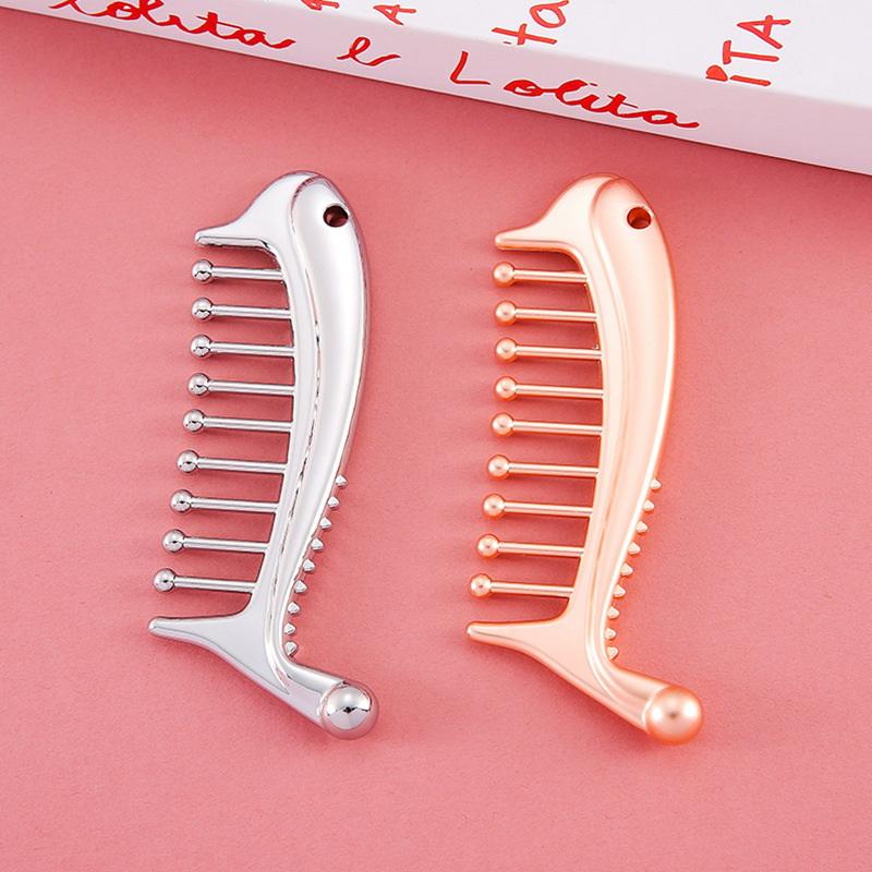 Manual Scalp Massager Head Comb Stainless Steel Portable Gua Sha Facial Tool for Blood Stress Relief