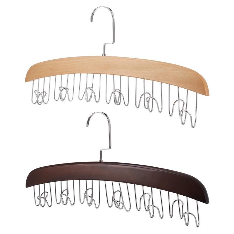 Wooden Sling Hanger Multi Functional Lingerie Tank Storage Rack Household Solid Wood Hooks Wave Clothes Hanger Home Organization