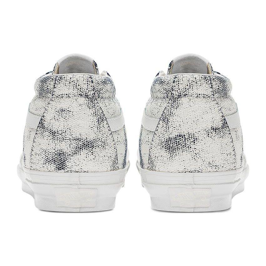 Vans OG Sk8-Mid LX Distress White Navy Unisex Sneakers Multi-Color VN0A4BVCWTM