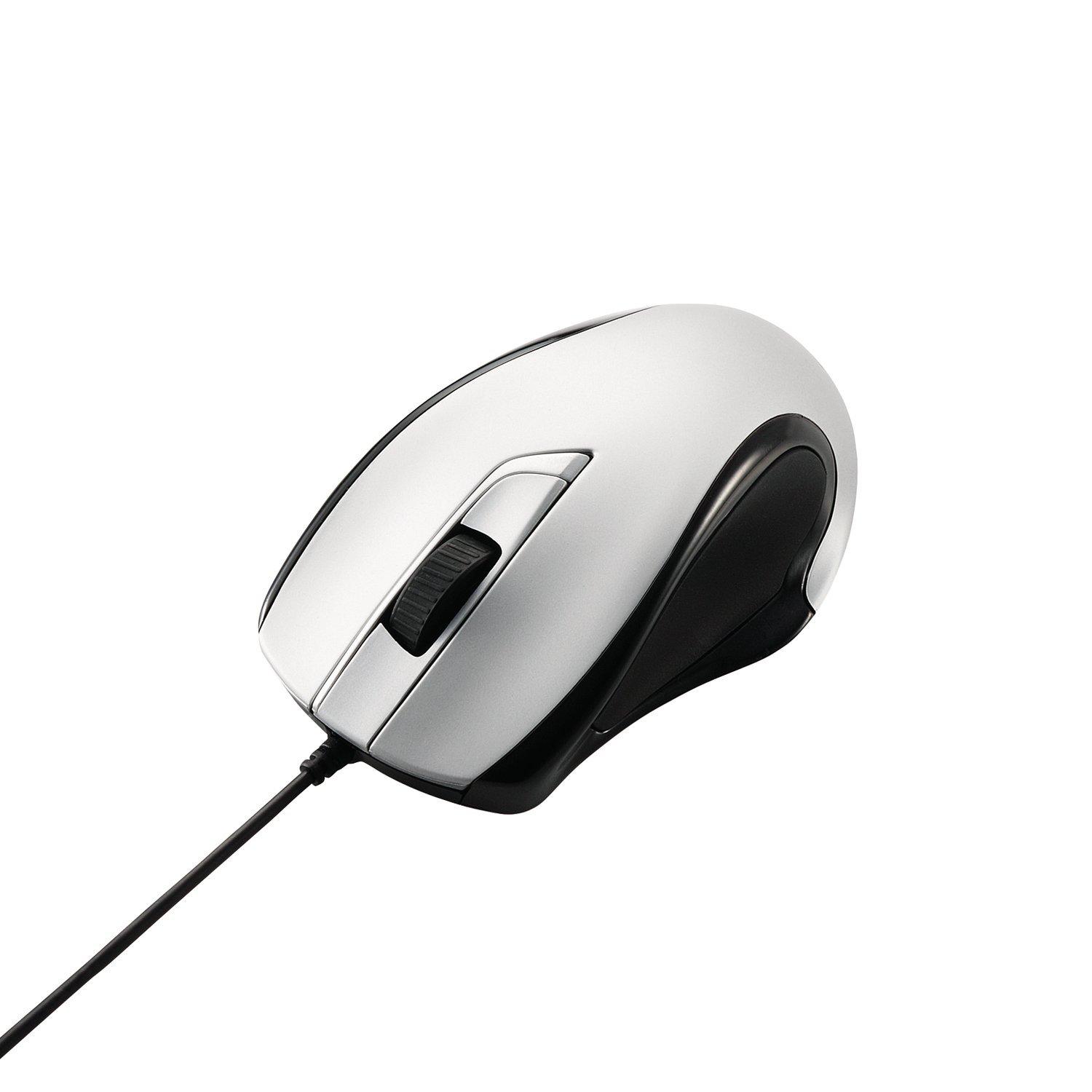 

ELECOM Wired Laser Mouse, 3-Button, Ergonomic Design, Silver (2010 Model) M-LY1ULSV