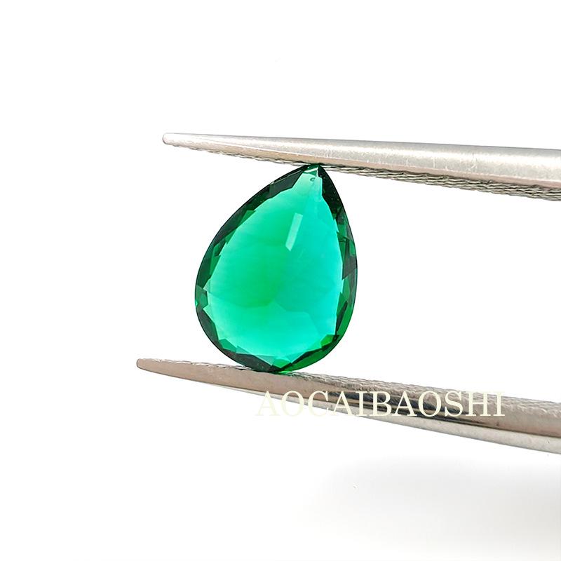 AGL Certified Pear-Shaped Zambian Cultured Emerald Loose Stone