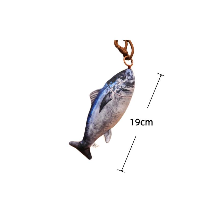 Simulierte Fisch-Plüschanhänger Fisch-Plüschtiere Schlüsselanhänger Rucksack-Deko-Spielzeug Kreativer Autoschlüsselhalter Geburtstagsüberraschung Geschenke gray