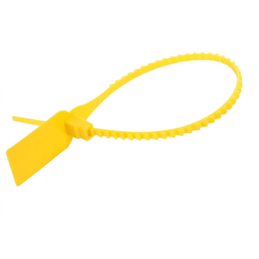 100Pcs Plastic Disposable Zip Ties Self Locking Tie Suitcase Shoes Bag Label Tag (Yellow)