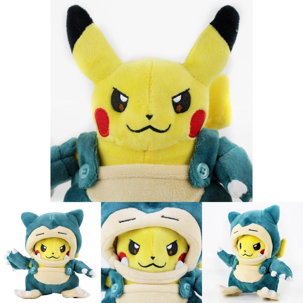 Peluche Pikachu e Snorlax Cross Dressing da 20 cm per Bambini Regalo Collezione