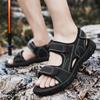 Fashion Size 47 Leather Mens Sport Sandals Outdoor Flat Hollow Out Light Beach Leather Shoes Breath Summer Anti Slip Casual Flat