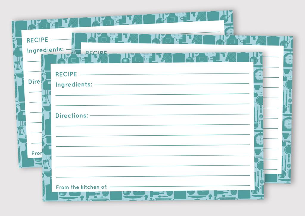 Inkdotpot Karta Przepisu 6x4 cala Jednostronne Karty z Projektami Przepisów Obramowanie Karty Przepisu Ślub-Wieczór Panieński-Baby Shower- Opakowanie