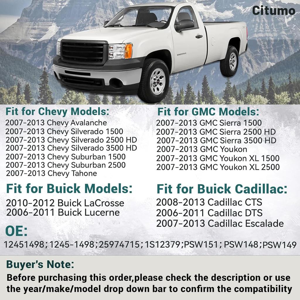 12451498 Front Right Passenger 8 Way Power Seat Control Adjustment Switch Fit 2007-2013 Sierra Yukon Avalanche Silverado Suburban Lacrosse