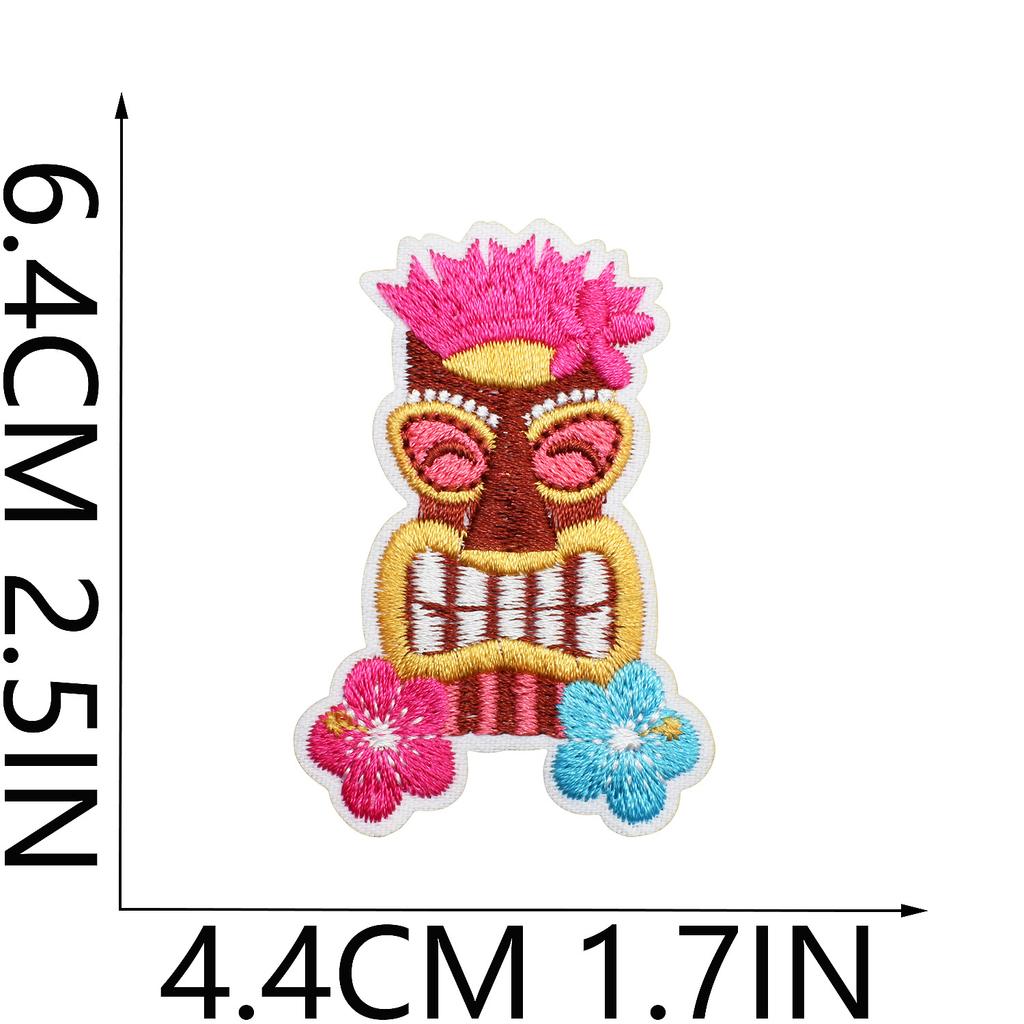 Cabin Embroidery Cloth Sticker Hawaii Travel Decoration Patch Sticker Yay Tree Pineapple Computer Embroidery Patch Flamingo