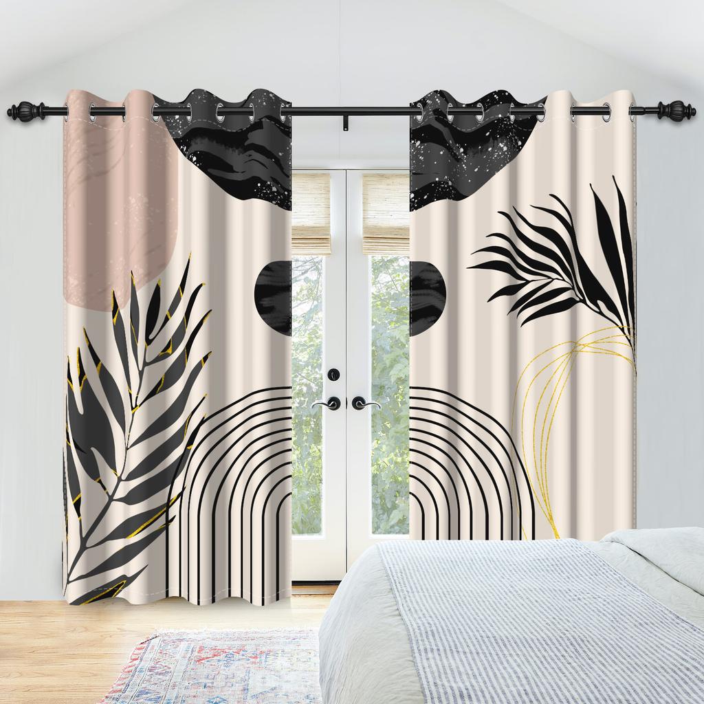 Abstract Blackout Curta Boho Modern Sun Moon Abstract Geometric Design Medieval Minimalism Nordic Polyester Bedroom Curta