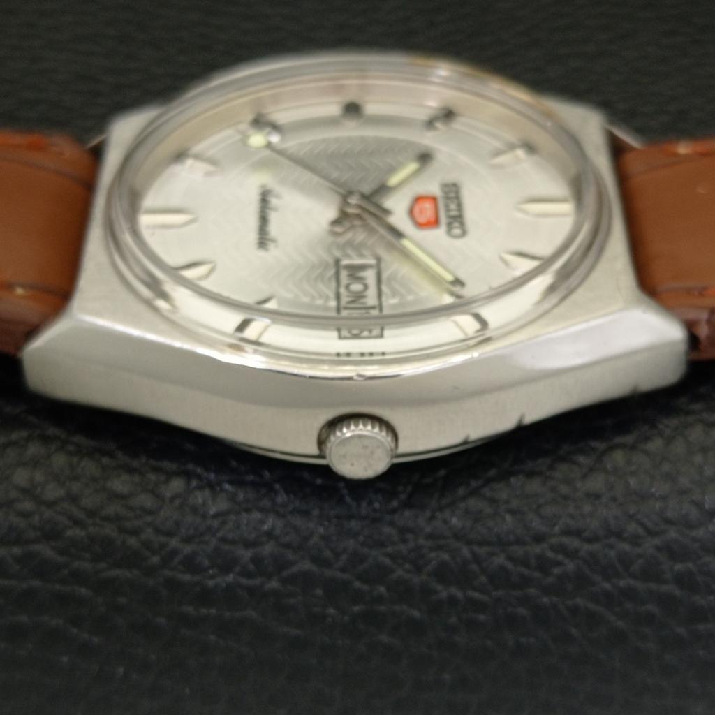 VINTAGE SEIKO 5 AUTOMATIC 6309A JAPAN MENS SILVER COLOR DIAL WATCH a701411-5 R206b-a701411