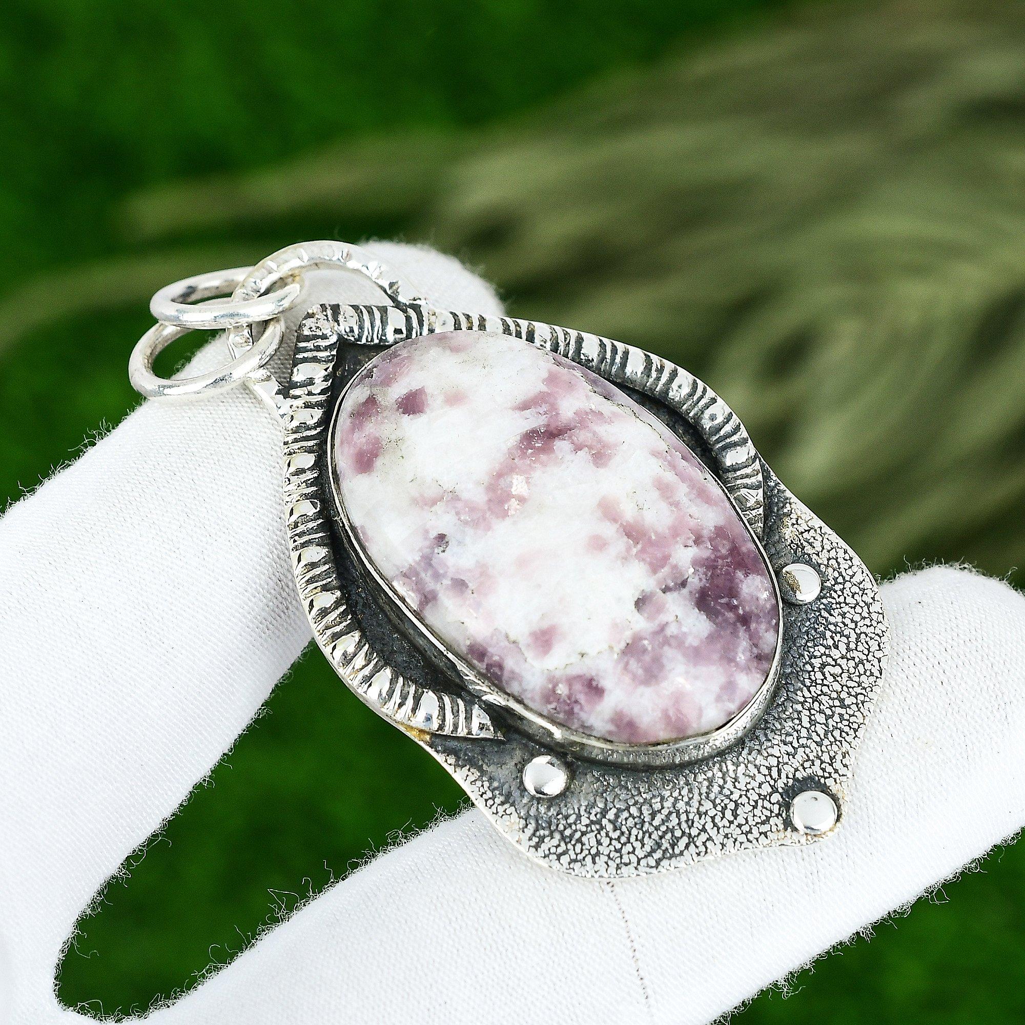 

Natural Pink Tourmaline Gemstone Jewelry 925 Sterling Silver Pendant For Girls